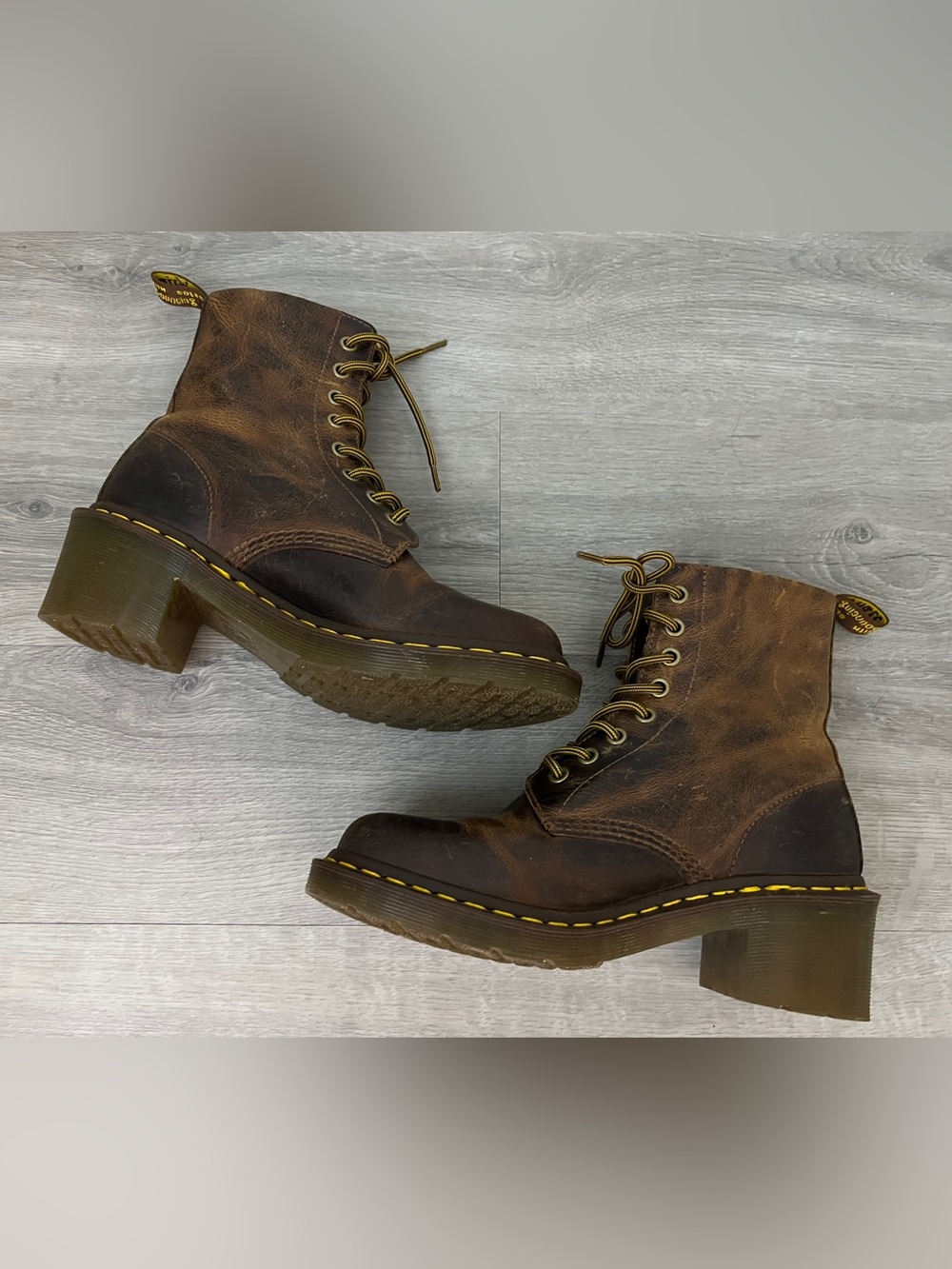 Vintage Dr. Martens Clemency Brown Leather Boots - UK6/US8 W - Picture 3 of 9